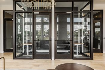 Transparent doors at Nuvo Flats, Merrillville, IN, 46410